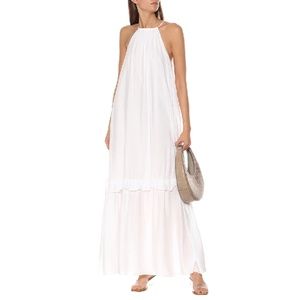 STAUD Ina Gauze Maxi Dress In White, size XS, NWT